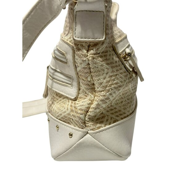 Stone Mountain Santa Fe Hobo Crossbody Bag Aztec Inspired Woven Straw Look - Picture 3 of 11